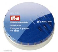 Prym - Alfileres (0,60 x 30 mm, 35 g, Caja de Metal, Acero, 30 x 0,6 mm), Color Plateado