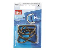Prym Anillos en D, 30 mm, latón antiguo