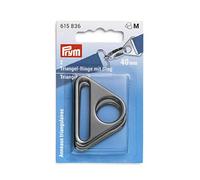 Prym Anillos triángulo con Puente de 40 mm Gun, Zinc, Metal Oscuro