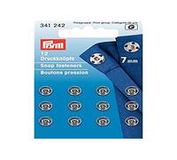 Prym Apretar Botones, Metal, Plata, 7 mm, 12, PRYM_341242-1