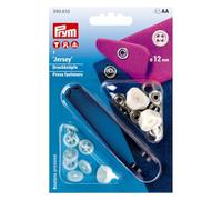 Prym Botón de presión, Aspecto de Costura, VA 12 mm, Color Blanco Non-Sew Press Fastener, Latón Poliamida Acero Inoxidable, White
