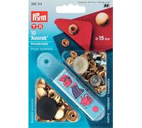 Prym Botones, Plastic, Oro, 15 mm, 10 Piezas, PRYM_390314-1