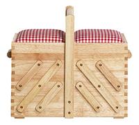 Prym Caja de costura de madera, marrón, beige, M