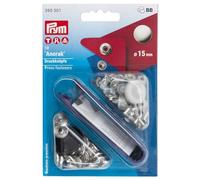 Prym Campingartikel Druckknöpfe Anorak 15 Mm Silberfarbig Botón NF latón Plateado, Unisex, Unico