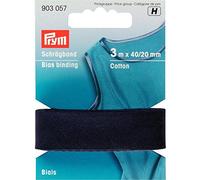 Prym Cinta al bies (algodón, Color Azul Marino, 100%, 20 mm Falzung: 40/20 mm | 3 m
