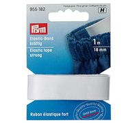 Prym Cinta elástica resistente de 18 mm, color blanco, 66% PES 34% ED.