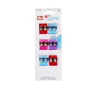Prym Clips, Azul Claro/Rojo/Morado/Rosa, 18 x 6.7 x 1.2 cm, 12
