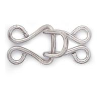 Prym Gancho Ojos y corsé, Color Plateado Hooks and Eyes, Silver, Nr. 13, groß, silberfarbig, 6 Stück