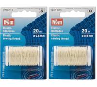 Prym Elastic Sewing Thread, Poliéster, Natural White, One Size, 20 (Paquete de 2)