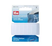 Prym Elastic Tape, 68% Poliéster, 32% ED, White, 30 mm, Blanco, 1 m