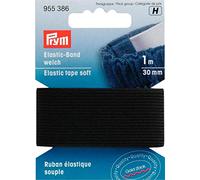 Prym Elastic Tape, Caucho, Black, 30 mm, Schwarz, 1 m