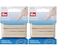 Prym Elástico, Beige, 7 mm (Paquete de 2)