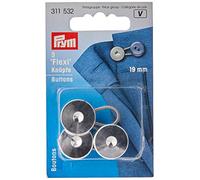 Prym Flexi Botones con Bucle, Plástico y Metal, Plata, 19 mm, 3