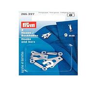 Prym Ganchos para Pantalones, Metal, Plata, Faldas Ancho Boca 9mm, Color, 2 Piezas, 2