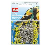 Prym Glaskopfstecknadeln 20 g, Stahl, 0,60 x 43 mm, Gelb Agujas con Cabeza De Vidrio, Metal, Amarillo, Tamaño: 43 mm x 0,60 mm