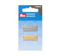 Prym Hecho a Mano Coser pestañas/Charms, Metal, Plata/Oro, 2 Piezas, Silver/Gold, 9.5 x 5 x 0.2 cm