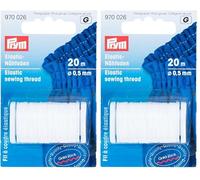 Prym Hilo De Coser, Plastic, Blanco, 20 Metros de Largo x 0,5 mm de Grosor (Paquete de 2)