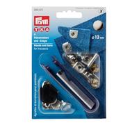Prym 265811 Corchete Pant. 13mm remach.pl/BR.+herr. Manos, Metal, Plata/Bronce, 13 mm