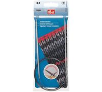 Prym KnitPro 212124 - Agujas de tejer circulares (latón, 80 cm, 3 mm), color plateado
