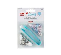 Prym Love Press Stud Jersey Color, Brass, 8 mm Pink, Light Blue, Pearl Fasteners, Metal