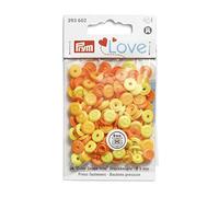 Prym Love Snaps-Mini Aspecto de Costura, Color Amarillo Fasteners, Light Yellow, Yellow, Orange, 9 mm