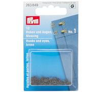 Prym, Negro, Ganchos Y Ojos, Metal, N º 1, pequeño, Piezas, 12
