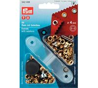 Prym Ojales con Arandela, Metal, Oro, 4 mm Innen Ø, goldfarbig, 50 Stück