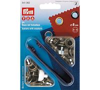 Prym Ojales de latón envejecido 8 mm con arandelas, 24 piezas, metal