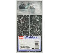 Prym Ojales y arandelas de 4 mm de diámetro interior, bruñidos, 500 unidades
