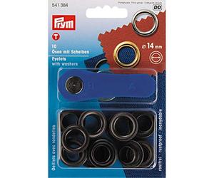 Prym Ojales y Arandelas, latón, Black, 2 x 1 x 1 cm