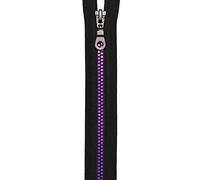 Prym Reißverschluss S14 teilbar 60 cm Schwarz/Violett con Cremallera, poliéster, Negro/Morado