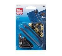 Prym Remaches de latón y metal, negros, 9 mm de diámetro