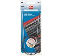 Prym Rundstricknadeln MS 100 cm 2,50 mm silberfarbig Agujas Redondas, latón, Plateado, 2,5 mm