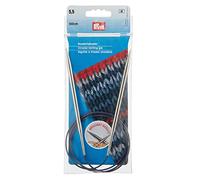 Prym Rundstricknadeln MS 100 cm 5,50 mm silberfarbig Agujas Redondas, Latón, Plateado, 5,5 mm