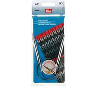Prym 16" Circular Knitting Needles, Brass Agujas Redondas, Latón, Plateado, 7 mm