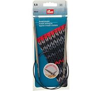 Prym Rundstricknadeln MS 60 cm 5,50 mm silberfarbig Agujas Redondas, Latón, Plateado, 5,5 mm