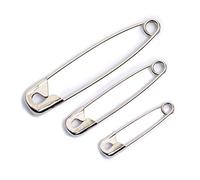 Prym Safety Pins, Metal, Silver, 27/38 / 50 mm, silberfarbig, 18 Stück, KTE