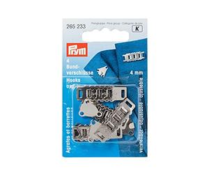 Prym Silver Steel Hooks, Acero, Maulbreite 4 mm, silberfarbig, 4 Stück