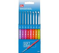 Prym Soft Grip Aluminum, 2-6 mm, Juego de ganchos de ganchillo, multicolor, 8 unidades