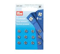 Prym Sujetadores De Presión De Latón Coser 12 Piezas, 6 mm Diámetro, Plata