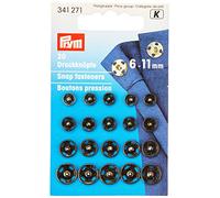 Prym Sujetadores Pernos De Presión, Metal, Negro, 6-11 mm de diámetro, 20