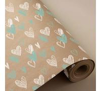 Pryse Bobina papel regalo 62 cm 95 mts. Corazones Eco kraft