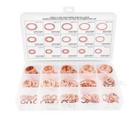 Pryzmax 150 pcs Arandela Carter Aceite, Sellado Junta Arandelas Tornillo Planas Metalicas Coche, Plana Puerta Metal Cobre, Juego Arandelas para Bisagras de Puertas Accessories for Sump Plugs