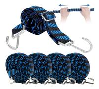 PRZRAO 5 Piezas 200 cm Pulpos Elasticos con Ganchos, Cinchas de Amarre Pequeñas, Gomas Elasticas Pulpo con Gancho, Correas Elasticas Planas, Pulpo Elastico Plano, Ajustable Cuerda Elástica con Ganchos