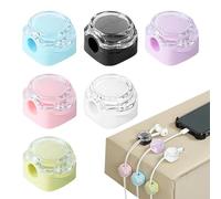 PRZRAO 6 Piezas Clips de Cable Magnético, Organizador de Cables de Escritorio, Adhesivas Abrazaderas Magnéticas de Cable Flip-top, Soporte de Cables Autoadhesivo para Mesitas de Noche - Colores Mixtos