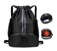 PRZRAO Mochila Cuerdas Mujer Hombre, Bolsa de Deporte Cordón Impermeable, Mochila con Cordón, Mochila Gimnasio, Mochila Deportiva Cuerdas, Bolsa de Cuerdas con Compartimento de Zapatos y Bolsillo