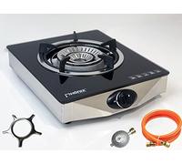 PS-1 - Hornillo de gas (1 foco, 4,2 kW, cristal, propano, con fusible de encendido y reductor de presión de gas)