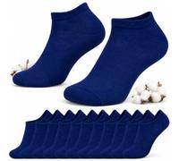 PS PROUTHS 12 Pares Calcetines Tobilleros Hombre Mujer - Calcetines Cortos Hombre Mujer Transpirables Verano, Ajuste Anticaída (FR/ES, Números, 35, 40, Regular, Regular, AZUL MARINO)