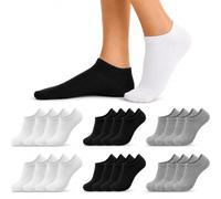 PS PROUTHS 12 Pares Calcetines Tobilleros Hombre Mujer - Calcetines Cortos Hombre Mujer Transpirables Verano, Ajuste Anticaída (FR/ES, Números, 35, 40, Regular, Regular, SURTIDO)