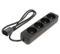 PS0-04E-0100-IEC-BK Cable de extensión 3x1mm2 Hembras: 4 Goma Negro 1m 10A LA